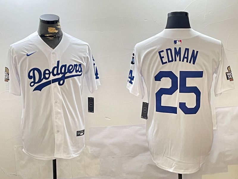 Men Los Angeles Dodgers #25 Edman White Game 2024 Nike MLB Jersey style 11207